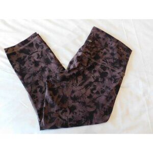 Lululemon Align Crop *21" Mini Dusk Floral Antique Bark Black size 10
